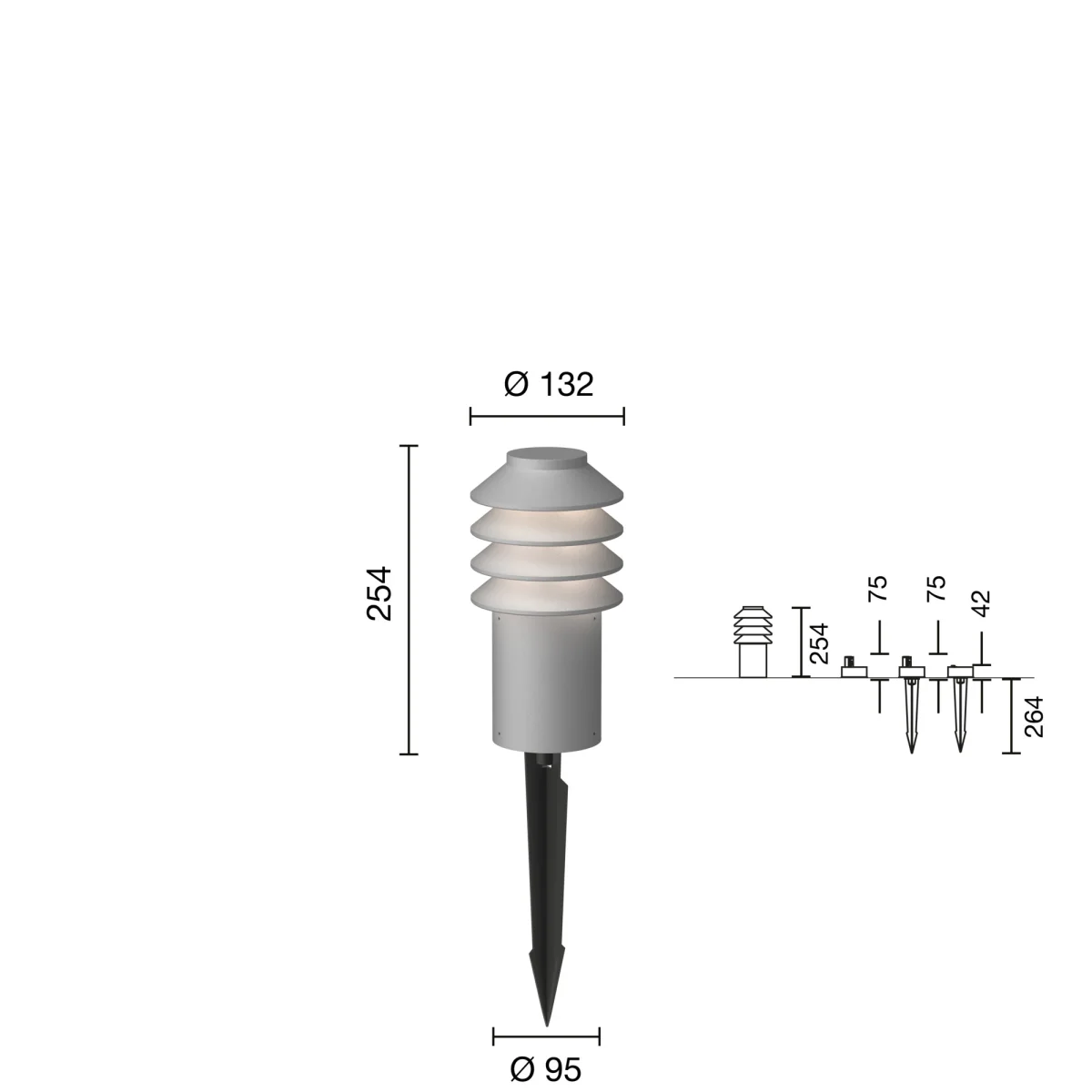 Bysted Garden Pullert Spyd Kort u/Adaptor Alu 2700K - Billede 3