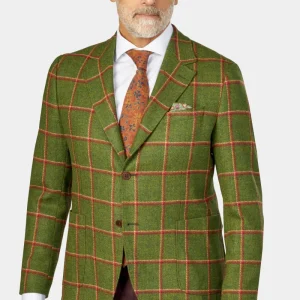 Tweed Burnt Orange Check jakke