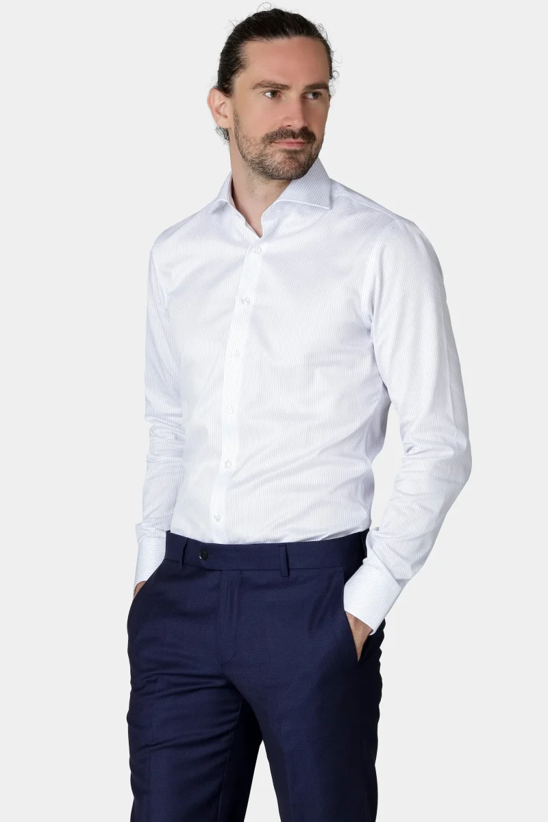 Stribet business skjorte - Billede 2