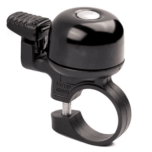 Ringklokke sort i aluminium med skrue